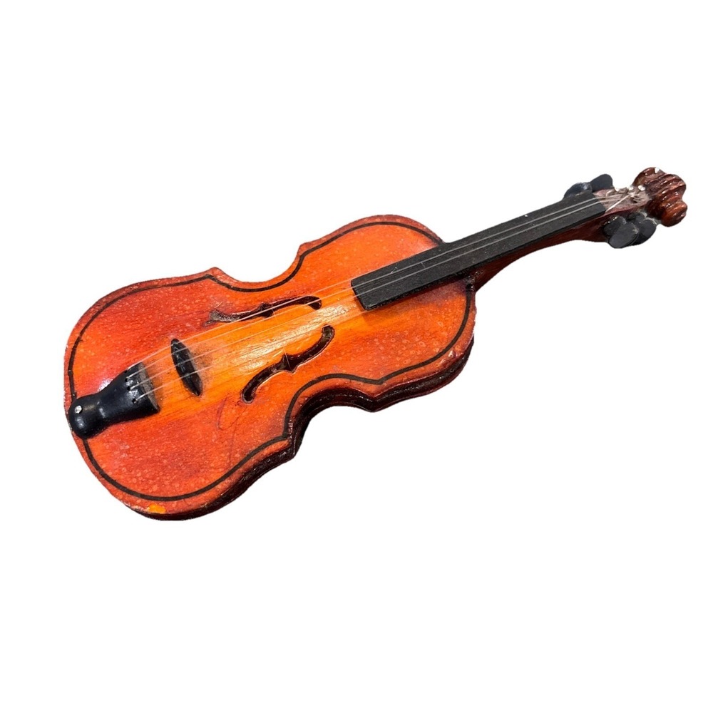 Vintage Wood Violin Trinket Classical String Instrument 1970s